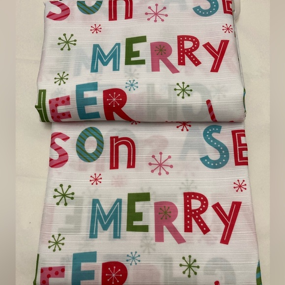 Artisan 34 Happy Holidays Shower curtain with hooks Multi colored Merry Cheer - Picture 3 of 7